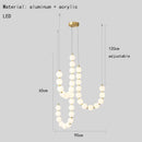 GobekUsa Acrylic LED Chandelier: Modern Living Room Pendant Lamp