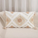 GobekUsa Embroidered Geometric Leaves Pillow Cover Handmade Home Decor 30x50cm/45x45cm