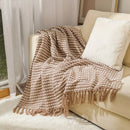 GobekUsa Knitted Nordic White Casual Blanket - Soft & Comfortable Sofa Throw Bed End Cover for Home Decor & Travel