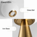 GobekUsa Gold Glass Ball Table Lamp LED Desk Lighting Modern Home Decor for Bedroom Living Room