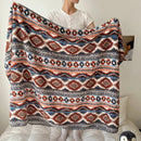 GobekUsa Boho Printed Blanket: Cozy, Multi-Functional, Half-Flannel Shawl, Single/Double Bedspread