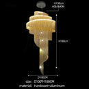 GobekUsa Gold/Silver Aluminum Chain Chandelier - Luxurious Living Room Hall Hotel Decoration