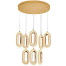 GobekUsa Gold Lustre Oval Acrylic Chandelier for Dining and Living Spaces