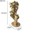 GobekUsa Gold Silence Is Gold Garland Figure Resin Sculpture Desk Decoration