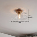 GobekUsa Glass Wood LED Ceiling Light Modern Ceiling Lamp