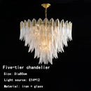 GobekUsa Leaf Glass Chandelier - Nordic Style Light Luxury Pendant Lamp