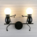 GobekUsa Little Man LED Wall Light: Modern, Simple, Creative Design for Children's Bedroom