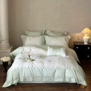 GobekUsa Flowers Embroidery Lace Princess Bedding Set 1000TC Egyptian Cotton Duvet Cover Set