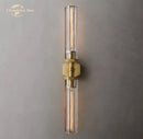 GobekUsa Crystal Hexagonal Sconce: Modern Wall Lamp for Bathroom, Living Room, Bedroom