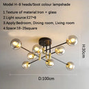 GobekUsa Glass Ball Black Chandelier - Nordic Round Dining Table Ceiling Chandelier