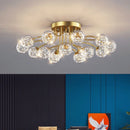 GobekUsa Black Gold Chandelier with Clear Star Glass Ball Pendant Lights