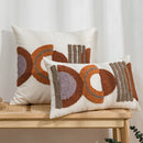 GobekUsa Half-circle Tufted Cotton Canvas Embroidery Throw Pillow Cover - Modern & Stylish