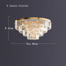 GobekUsa Gold LED Crystal Ceiling Light for Modern Living Room, Luxury Home Decor