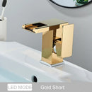 GobekUsa LED Waterfall Basin Faucet - Color Changing, Single Handle, Deck Mounted.
