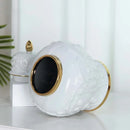 GobekUsa Embossed Flower Ceramic Ginger Jar Vase - Home Decor Storage Tank