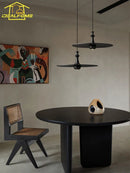 GobekUsa Black Solid Wood Saucer Pendant Lights, LED GU10, Minimalist Design