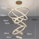 GobekUsa Crystal Chandelier Stair Pendant Lamp Living Room Interior Lighting