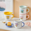 GobekUsa Lovers Cartoon Pattern Porcelain Coffee Mug Tea Cup for Dining Table
