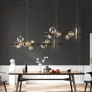 GobekUsa Black Glass Ball LED Pendant Chandelier for Dining Room, Kitchen, and Restaurant