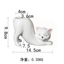 GobekUsa Cat Tail Succulent Planting Porcelain Vase - Cute Cartoon Cat Flowerpot