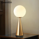GobekUsa Gold Glass Ball Table Lamp LED Desk Lighting Modern Home Decor for Bedroom Living Room