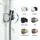GobekUsa Adjustable Shower Head Holder Wall Mount for Bathroom • White ABS Fixture Base