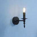 GobekUsa Iron Art Wall Lamp: Retro Black Candle LED Sconces for Living Room, Bedside & Corridor