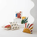 GobekUsa Abstract Embroidery Cushion Cover 45*45 Soft Velvet Pillowcase for Sofa Home