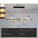 GobekUsa LED Glass Bulb Pendant Light: Modern Round Design, Gold/Black, Gypsophila String