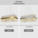 GobekUsa Crystal LED Pendant Light Chrome/Gold Luxury Chandelier for Kitchen Living Room.