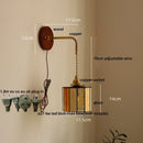GobekUsa Adjustable LED Wall Lamp Sconce Copper Wood Glass Stair Light