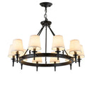 GobekUsa Country Retro Chandelier Fabric Lampshade Ceiling Pendant Light for Home Indoor Decor