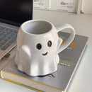 GobekUsa Cute Ghost Ceramic Mug Set for Coffee, Tea, and Milk