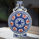 GobekUsa Blue and White Eight Treasures Ceramic Vase - Home Decor Ornament