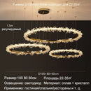 GobekUsa Golden Crystal LED Round Chandelier for Luxury Indoor Lighting