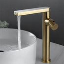 GobekUsa Brushed Gold Basin Faucet: Single Handle Brass Bathroom Mixer Tap