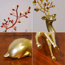 GobekUsa Golden Deer Figurines: European Feng Shui Home Decor Sculptures