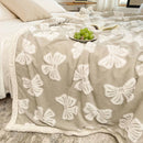 GobekUsa Butterfly Jacquard Double-Layer Wool Blanket: Soft & Warm for Autumn/Winter