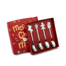 GobekUsa Christmas Coffee Spoons Gift Box - Stainless Steel Festive Cutlery Spoon Set