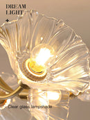 GobekUsa Glass Flower Chandelier Ceiling Light for Bedroom Living Room Hallway Kitchen