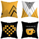GobekUsa Geometric Deer Print Pillowcase 45x45cm - Yellow Home Decor