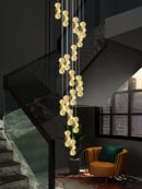 GobekUsa Gold Crystal Chandeliers LED Pendant Lamp for Modern Living Spaces