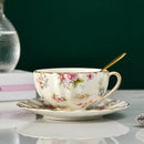 GobekUsa Elegant Flower Tea Cup Set with Spoon & Saucer