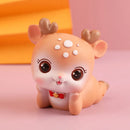 GobekUsa Cartoon Deer Resin Figurines Home Decor Miniatures Crafts Cake Topper