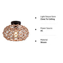 GobekUsa Hemp Rope Cage Ceiling Light Fixture for Farmhouse Decor