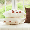 GobekUsa Abstract Plush Burnt Orange Embroidered Pillow Cover 45x45cm Ivory Decoration