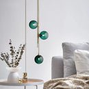 GobekUsa LED Glass Ball Pendant Light Brass Luminaire for Home Decor