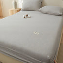 GobekUsa Cotton Fitted Sheet: Wrinkled Yarn, Nordic Comfort, All Seasons Bed Cover