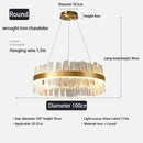 GobekUsa Golden Crystal Chandelier LED Pendant Light - Luxury Modern Glass Lighting