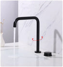 GobekUsa Brushed Gold Basin Faucet: Widespread Chrome Sink Tap with 360 Rotation